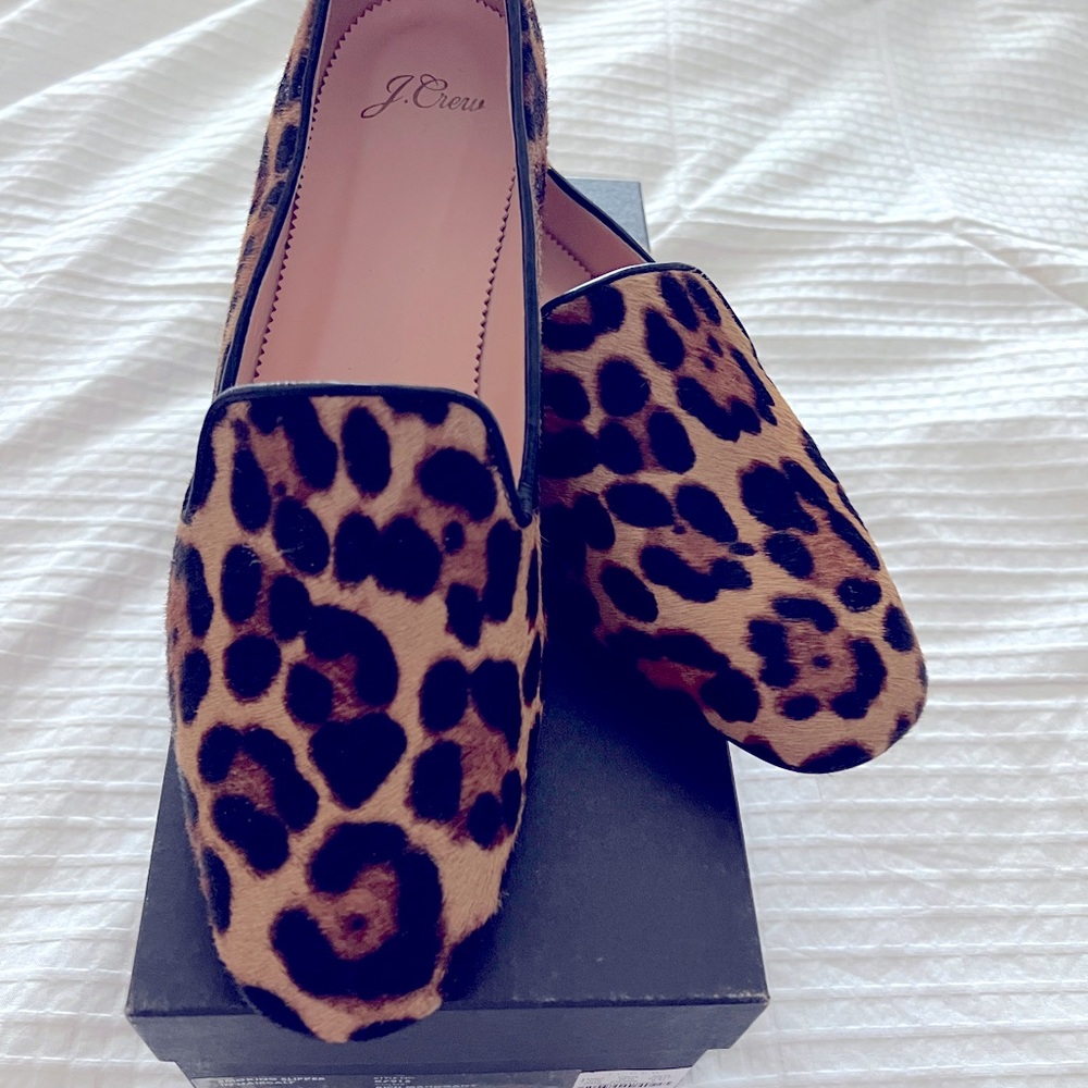 JCrew Hair calf Flats